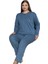 Lusso Notte Yumuşak Esnek Kumaş Kışlık Büyük Beden Kadın Pijama Takımı 3xl/5xl 1