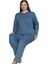 Lusso Notte Yumuşak Esnek Kumaş Kışlık Büyük Beden Kadın Pijama Takımı 3xl/5xl 2