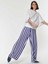 Geniş Çizgili Mavi Kadın Pantolon Standart Renk Y1912037_089 2