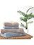 Angelina 4'lü Banyo Havlu Seti (50X90 CM/70X140 Cm) - Mavi / Vizon 1