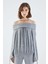 Omuz Dekolteli Kadın Sweatshirt Gri - Melanj K2154114_434 1