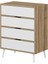 Elina Ayaklı 4 Çekmeceli Şifonyer - Dore/beyaz 6
