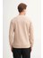 Slim Fit Şardonsuz Pamuklu 3 Iplik Bej Erkek Sweatshirt 53980 3