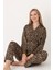 Leopar Desen Wild Önden Düğmeli Pijama Takım 3
