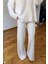 Beli Lastikli Triko Pantolon- Ekru 2