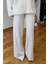 Beli Lastikli Triko Pantolon- Ekru 4