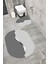 Su Emici Yumuşak Kaymaz Sünger Dolgulu Yıkanabilir Dekoratif Banyo Paspası Takımı 1154TEKÇİZGİOVAL 1