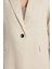 Kadın Slim Fit Uzun Kollu Mono Yaka Düğmeli Ekru Ceket Pantolonlu Takım 3