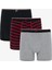 Erkek Red Line Çizgili 3'lü Organik Boxer 16