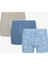 Erkek Pamuklu Blue Design Çok Renkli 3lü Boxer 16