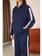 Kadın Lacivert Yanları Şerit Detaylı Eşofman Takımı 4