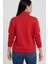Kadın 3 Iplik Şardonlu Yarım Fermuarlı Kırmızı Sweatshirt – Içi Pamuklu Kalın Kumaş, Tam Kalıp Rahat Model 3