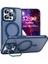 iPhone Için Kılıf Kamera Korumalı Magsafe Wireless Şarj Özellikli Lens Hediyeli Mat Şeffaf Renkli Standlı Kılıf (Lacivert, iPhone 13 Pro) 1