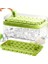 2 Katlı Buz Kalıbı Saklama Kabı Seti, Kürekli, 64 Bölmeli (Yeşil) 2