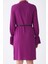 Kemerli Uzun Kollu Cepli Mini Elbise Mor K1911029_018 5