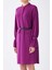 Kemerli Uzun Kollu Cepli Mini Elbise Mor K1911029_018 6
