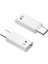 USB C - Lightning Mikrofon Adaptörü (2 Paket), USB C Erkek - Yıldırım Dişi Dönüştürücü Kablosuz Yaka Mikrofon - Beyaz 1