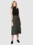 Fermuar Detaylı Yün Midi Boy Etek Siyah Haki K1815027_023 2