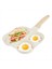QuirkyQuar Yumurta Kızartma Tavası 3 Inç 1 Yumurta Tava Tavası Yapışmaz Omlet Tava Ahşap Saplı Mutfak Kahvaltı Yumurta Pişirme Tava A (Yurt Dışından) 1