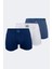 Erkek Desenli Beyaz Lacivert 3 Lü Pamuk Elastan Boxer 3M074 1