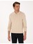 Erkek Bej Slim Fit Polo Yaka Fermuarlı Triko Kazak 50317398-VR011 3