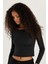 Kadın Slim Fit Dar Kesim Sırt Detaylı Siyah Bluz 1