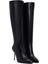 Kadın Siyah Fermuarlı Yüksek Ince Topuklu Deri Çizme 25WFD101618 5