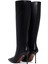 Kadın Siyah Fermuarlı Yüksek Ince Topuklu Deri Çizme 25WFD101618 7