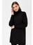 Balıkçı Yaka Kolları Fitilli Triko Tunik-SİYAH 6