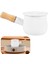 QuirkyQuar Emaye Süt Tavası, Mini Tereyağı Isıtıcı 10 cm E -Amamelware Tencere Tava Tencere Ahşap Saplı, Daha Küçük Sıvı Kısımları Isıtmak Için Boyut. (Beyaz) (Yurt Dışından) 1