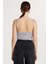 Kadın Slim Fit Dar Kesim Ince Askılı Gri Bluz 5