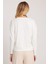 Kadın Slim Fit Dar Kesim Viskonlu Kumaş V Yaka Ekru Bluz 7