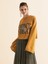 Geniş Kollu Kadın Sweatshirt Hardal K1954127_026 2