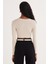 Kadın Slim Fit Modal Kumaş Pamuklu Bisiklet Yaka Taş Bluz 7