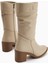 Sahara Hakiki Deri Bej Körüklü Fermuarlı Kadın Çizme 5