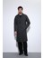 Antrasit Kuşaklı Oversize Erkek Kaban 7