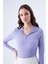Fermuar Ve Kapüşon Detaylı Bluz Lila K2113070_017 3