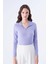 Fermuar Ve Kapüşon Detaylı Bluz Lila K2113070_017 4
