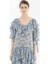 Çiçek Desenli Elbise Mavi Y9911016_036 2
