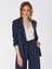 Crep Detaylı Kareli Kadın Ceket Lacivert Y1916005_015 3