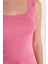 Kadın Standart Fit Askılı U Yaka Fitilli Pembe Body Atlet 3