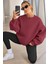 Genıus Store Kadın Sweatshirt Oversize Geniş Kalıp Içi Şardonlu Bisiklet Yaka Oversize sweatshirt Kadın-Sweatshırt 2