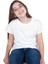 Organik Beyaz Baskılı Yazlık Kız Çocuk Tshirt 1