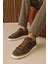, Erkek Hakiki Deri Sneaker 1531026ZH182 Haki 1