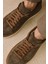 , Erkek Hakiki Deri Sneaker 1531026ZH182 Haki 3