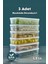 6 Adet 1,6 Litre Buzdolabı Içi Düzenleyici Saklama Kabı -Buzluk Saklama Kabı 1