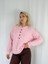 Şardonlu Önden Düğmeli Triko Kazak Kadın Pembe 4