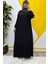 Kadın Tesettür Giyim Büyük Beden Düz Fırfırlı Elbise 1