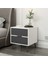 Elina Ayaklı 2 Çekmeceli Komodin - Beyaz/antrasit 1