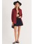 Kadın Oversize Rahat Kesim Spor Yaka Uzun Kollu Basic Düz Bordo Gömlek 5